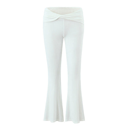 European And American Style Women's Fashion Sexy Casual Twist Tube Top Beautiful Back Tank-top Bell-bottom Pants