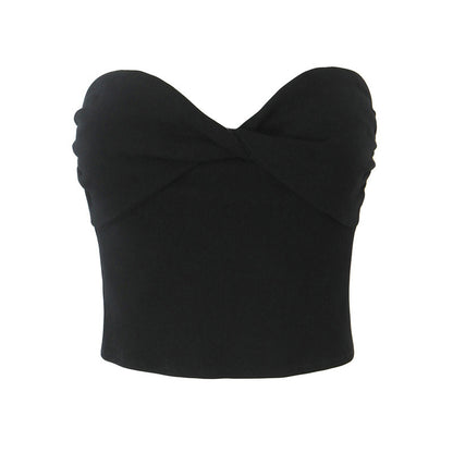 European And American Style Women's Fashion Sexy Casual Twist Tube Top Beautiful Back Tank-top Bell-bottom Pants