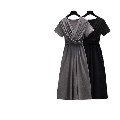 Fashionable Elegant Slim-fit Pleated Ladies Dress