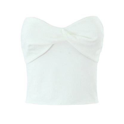 European And American Style Women's Fashion Sexy Casual Twist Tube Top Beautiful Back Tank-top Bell-bottom Pants