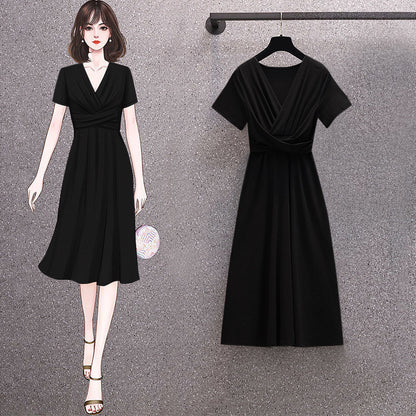 Fashionable Elegant Slim-fit Pleated Ladies Dress